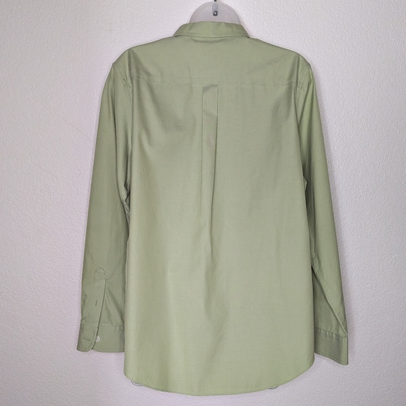 LL Bean Shirt Wrinkle‎ Resistant Pistachio Green Button Front Women's L - Picture 2 of 12